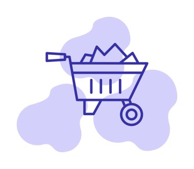 El arabası düz simgesi, tasarım için vektör illüstrasyonu 