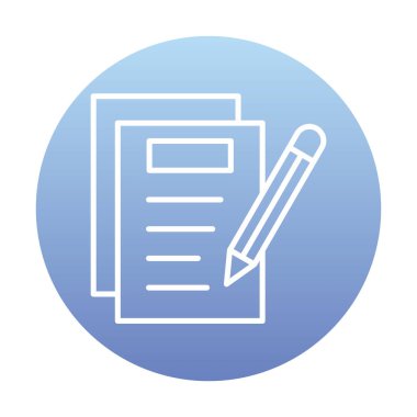 Basit not defteri arayüzü simgesi, vektör illüstrasyonu