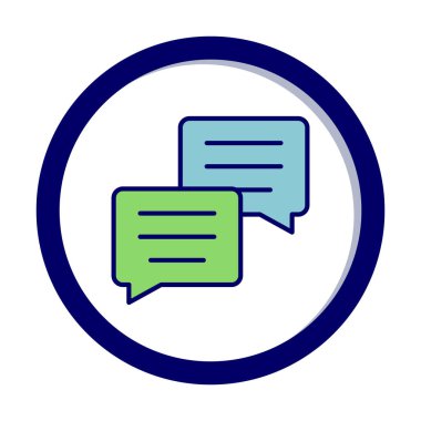 Basit konuşma baloncukları Konuşma simgesi, vektör illüstrasyonu