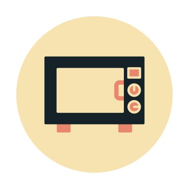 mikrodalga simgesi, vektör illüstrasyonu basit tasarım