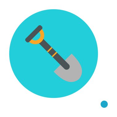 Bahçe küreği ikonu. Kürek karikatür simgesinin vektör çizimi                 