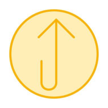 Yukarı ok simgesi, vektör illüstrasyonu, arayüz için düz tasarım 