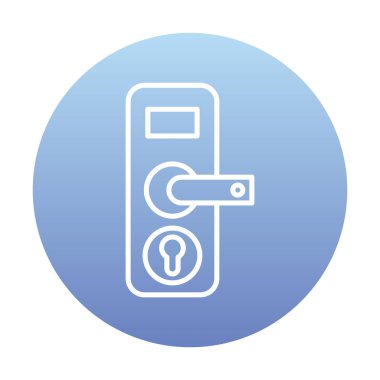 Kapı kolu ve anahtar deliği simgesi, vektör illüstrasyonu 