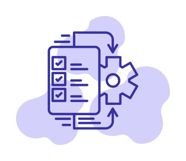 Çalışma akışı simgesi tasarımı, vektör illüstrasyonu                            