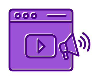 video pazarlama simgesi vektör illüstrasyonu