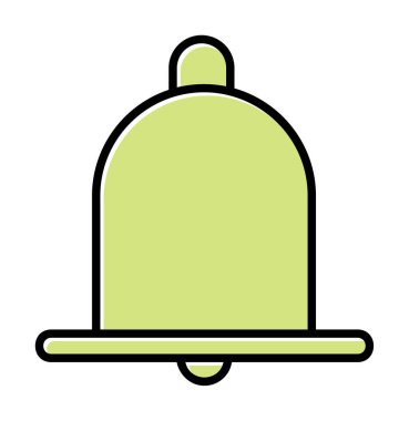 Basit Bildirim Zili simgesi, vektör illüstrasyonu