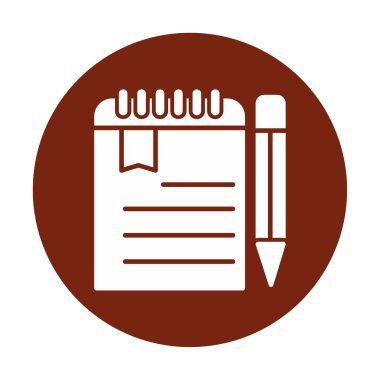 not defteri simgesi soyut arkaplan vektöründe izole edildi