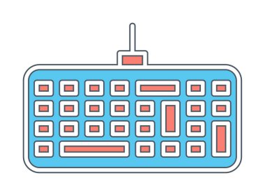 Kablolu klavye simgesinin basit web çizimi