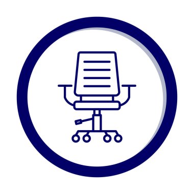 Ofis koltuğu. Web simgesi basit illüstrasyon
