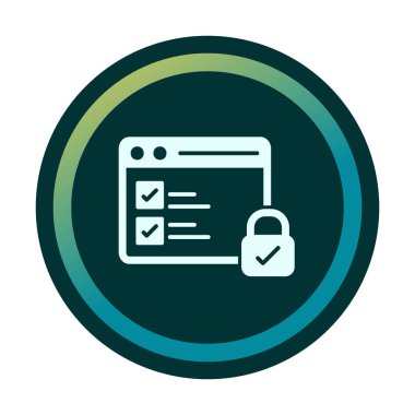 Basit güvenli veri simgesi, vektör illüstrasyonu