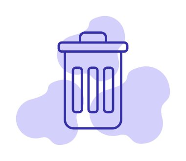 Çöp kutusu vektörü düz simge tasarımı