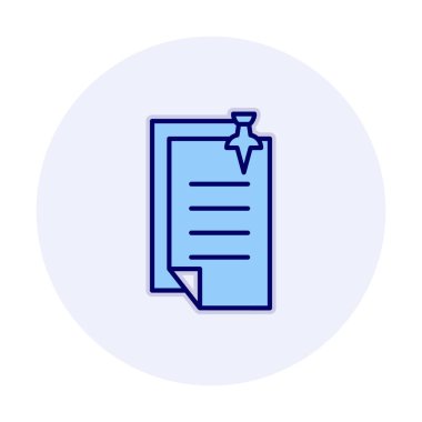 Basit not defteri arayüzü simgesi, vektör illüstrasyonu