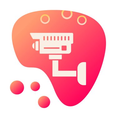 Basit bir CCTV kamera simgesi, vektör illüstrasyonu