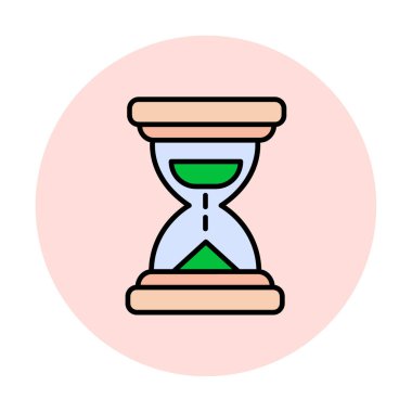 Kum saati simgesi, kum saati, vektör çizimi