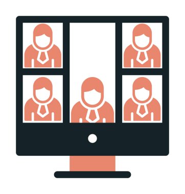 Konferans çağrısı ikon vektör illüstrasyonu