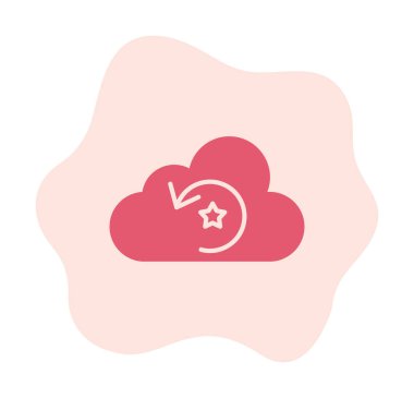 Yıldızlı bulut ve oku yeniden yükle. vektör illüstrasyonu 