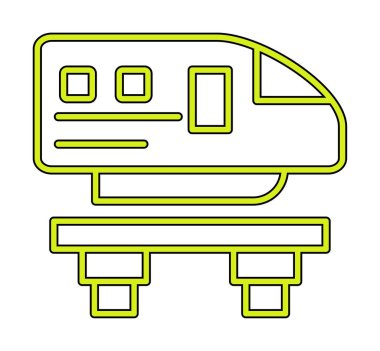 Monoray yaratıcı ikonu. Işınlama simgeleri koleksiyonu. İzole edilmiş Raylı İşareti 