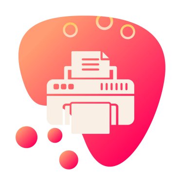 yazıcı simgesi web basit illüstrasyon