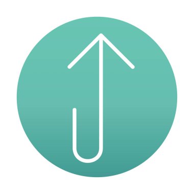 Yukarı ok simgesi, vektör illüstrasyonu, arayüz için düz tasarım 