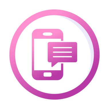 Basit sohbet simgesi, konuşma balonu, vektör illüstrasyonu