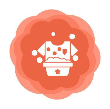 Çamaşır yıkama simgesi, vektör illüstrasyonu