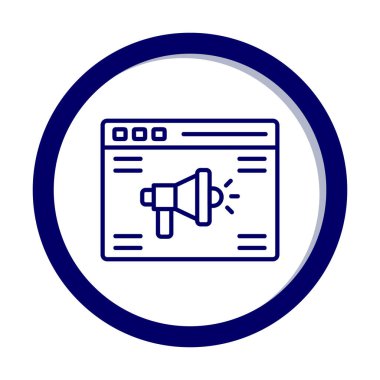 Çevrimiçi Reklam simgesi, vektör illüstrasyonu        