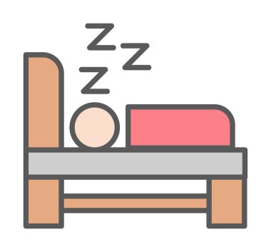 uyku yatağı ikonu vektör illüstrasyonu