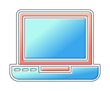 dizüstü bilgisayar simgesi, vektör illüstrasyonu basit tasarım 