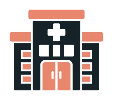 Hastane simgesi, vektör illüstrasyonu