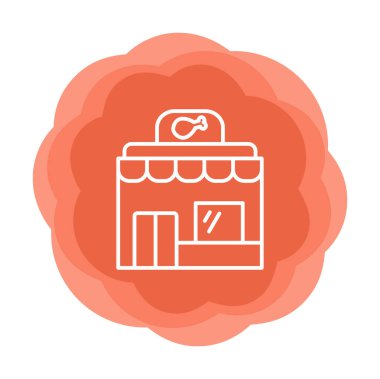 Resturant ağ simgesi, vektör illüstrasyonu