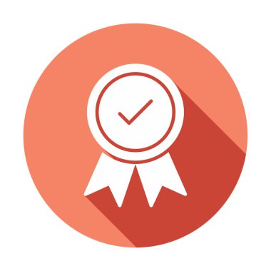 Onaylanmış madalya simgesi, vektör illüstrasyonu.