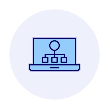 Basit Laptop Ekran simgesi, vektör illüstrasyonu