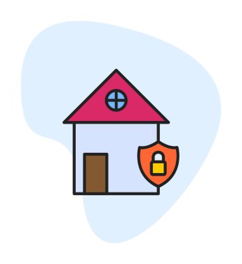 ev güvenlik simgesi, vektör çizim                                    