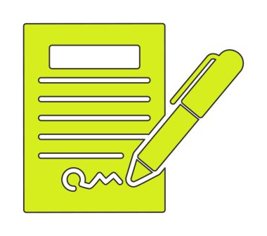 contract icon, vector illustration simple design