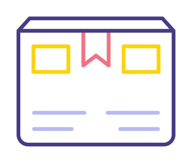 Teslimat kutusu simgesi, vektör illüstrasyonu basit tasarım