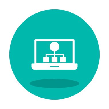 Basit Laptop Ekran simgesi, vektör illüstrasyonu