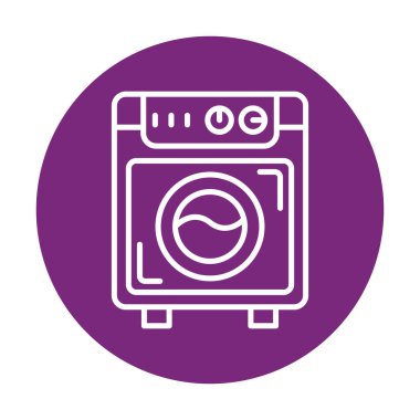 çamaşır makinesi simgesi. Kıyafetler için çamaşır makinesi vektör simgesi çizimi.                                        