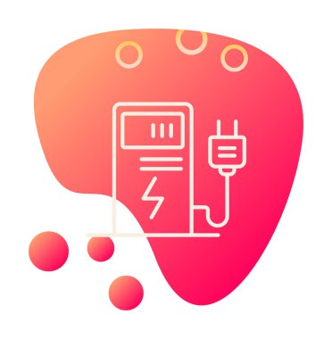 Elektrik Şarj İstasyonu ikon vektör çizimi