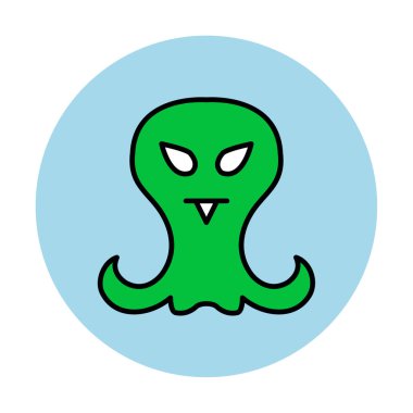 Sevimli uzaylı karakter Vektör illüstrasyonu