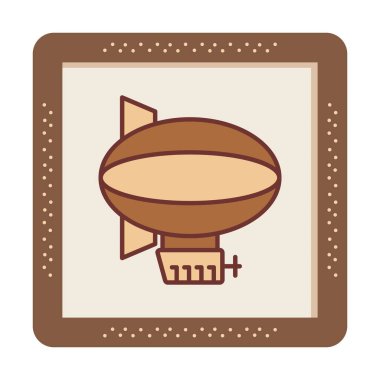 zeplin simgesi, beyaz arkaplanda izole edilmiş düz stil zeplin