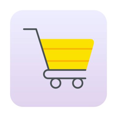 Alışveriş arabası simgesi, vektör çizimi basit tasarım