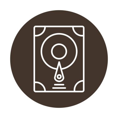 Sabit disk simgesi, vektör illüstrasyonu basit tasarım