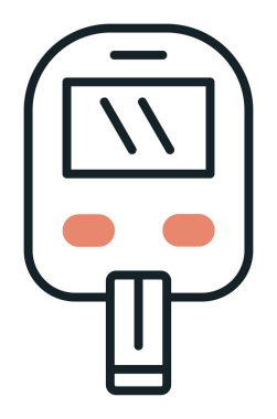 Glucometer simgesi, vektör illüstrasyonu basit tasarım