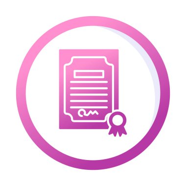 Sertifika vektör simgesi modern basit illüstrasyon 