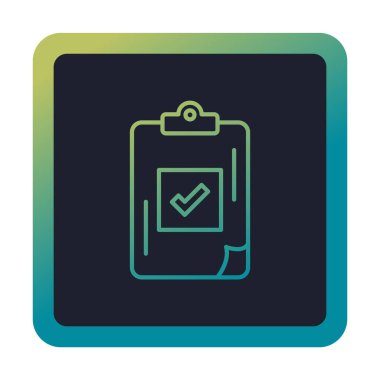 İşaretleme simgesine sahip görev listesi, vektör illüstratörü 