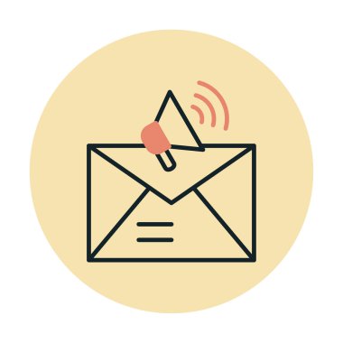 Basit E- posta Pazarlama simgesi, vektör illüstrasyonu