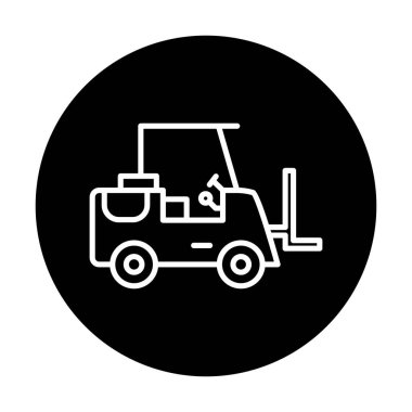 Forklift ikon vektörü. İnce çizgi işareti. izole edilmiş sınır sembolü çizimi