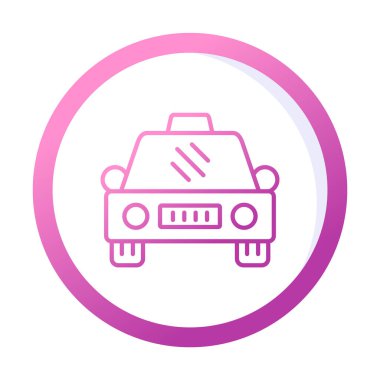 Basit taksi arabası simgesi, vektör illüstrasyonu