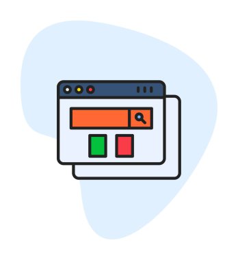 tarayıcı web sayfası simgesi, vektör illüstrasyonu