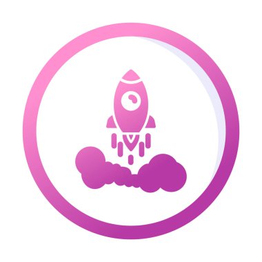 Basit uzay gemisi simgesi, vektör illüstrasyonu